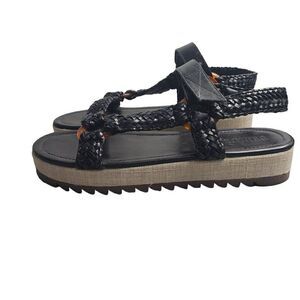 Schutz Jennie Woven Leather Sport Sandals Size 8.5